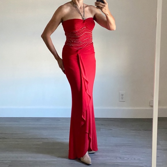 Cassandra Stone Dresses & Skirts - REMOVING ON WEDNESDAY - Cassandra Stone red strapless gown prom dress S